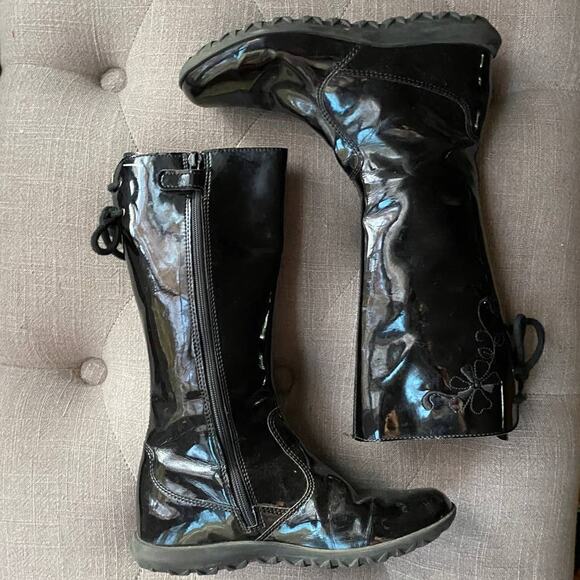 Naturino Italy Kids Black Patent Boot Knee High EU 33 - Picture 2 of 9